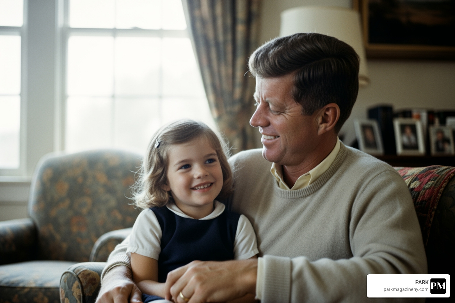 young Caroline Kennedy with her father - caroline kennedy
