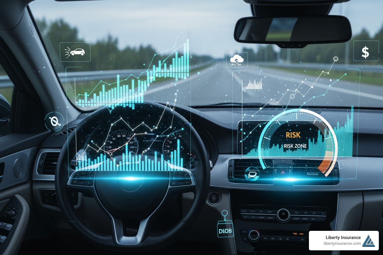 Dashboard with factors influencing car insurance costs - nj car insurance quotes online