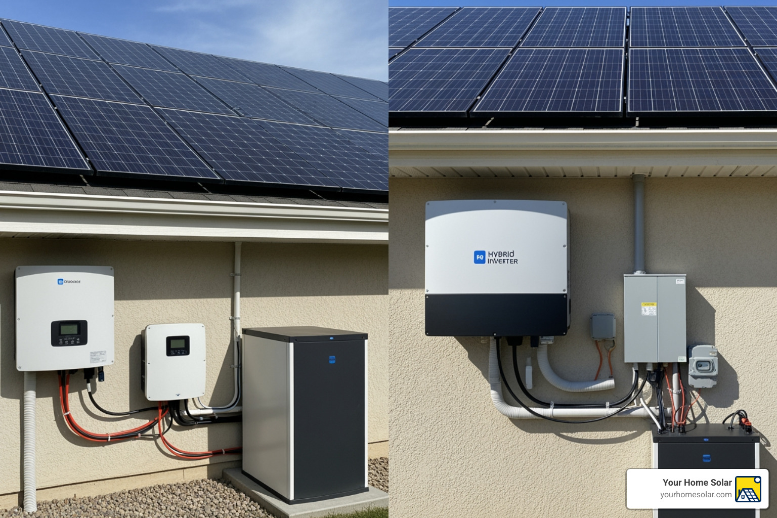 diagram comparing AC-coupled and DC-coupled solar battery system configurations - solar battery backup diagram comparing AC-coupled and DC-coupled solar battery system configurations - solar battery backup