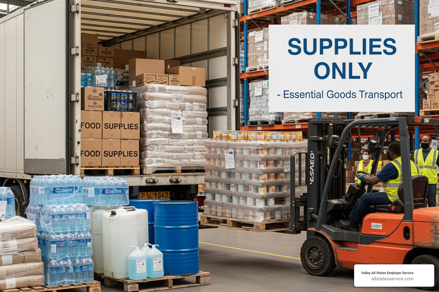 Image of a delivery truck with supplies to illustrate the "supplies only" exemption. - e verify for subcontractors