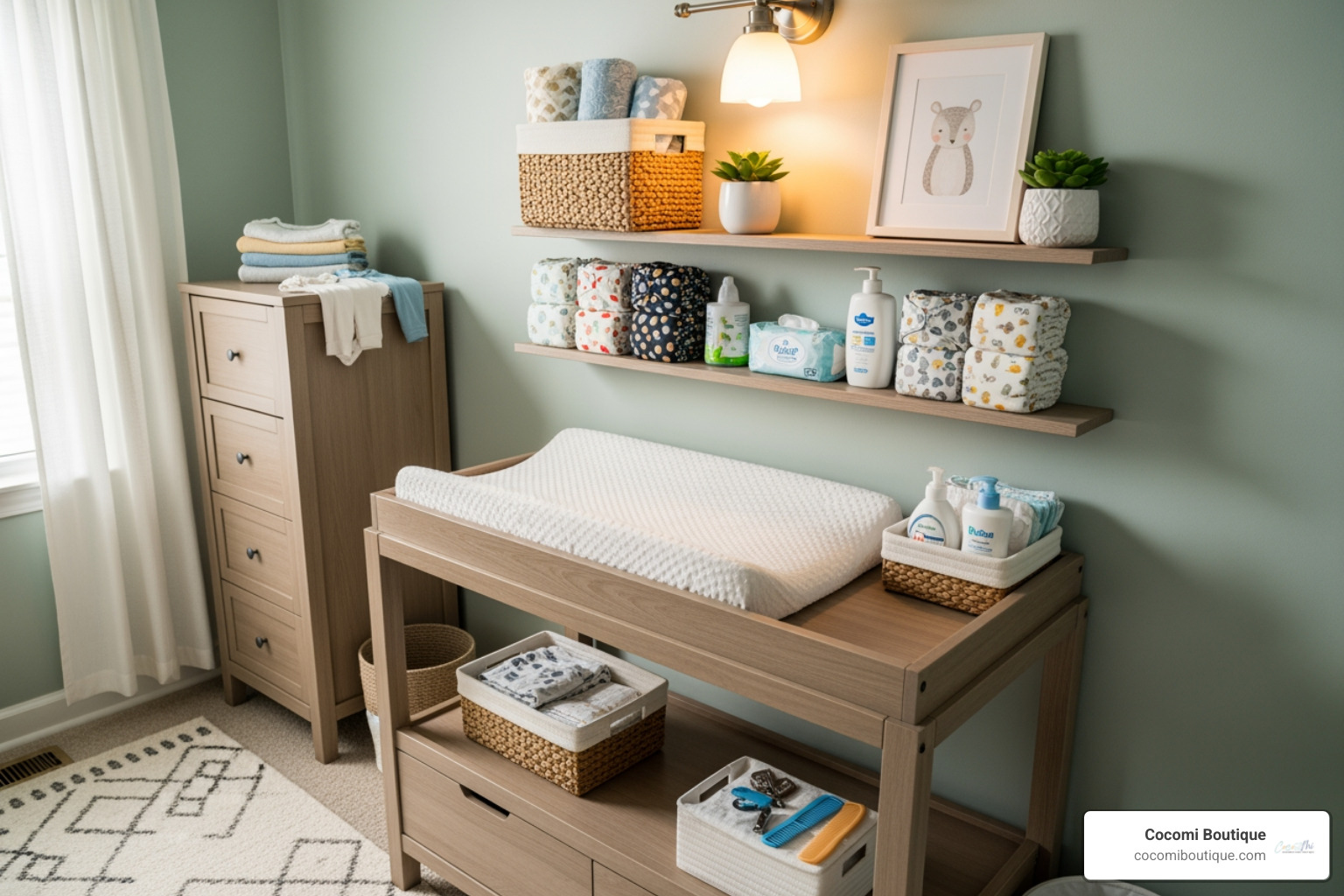 well organized nursery changing station - newborn gift ideas well organized nursery changing station - newborn gift ideas