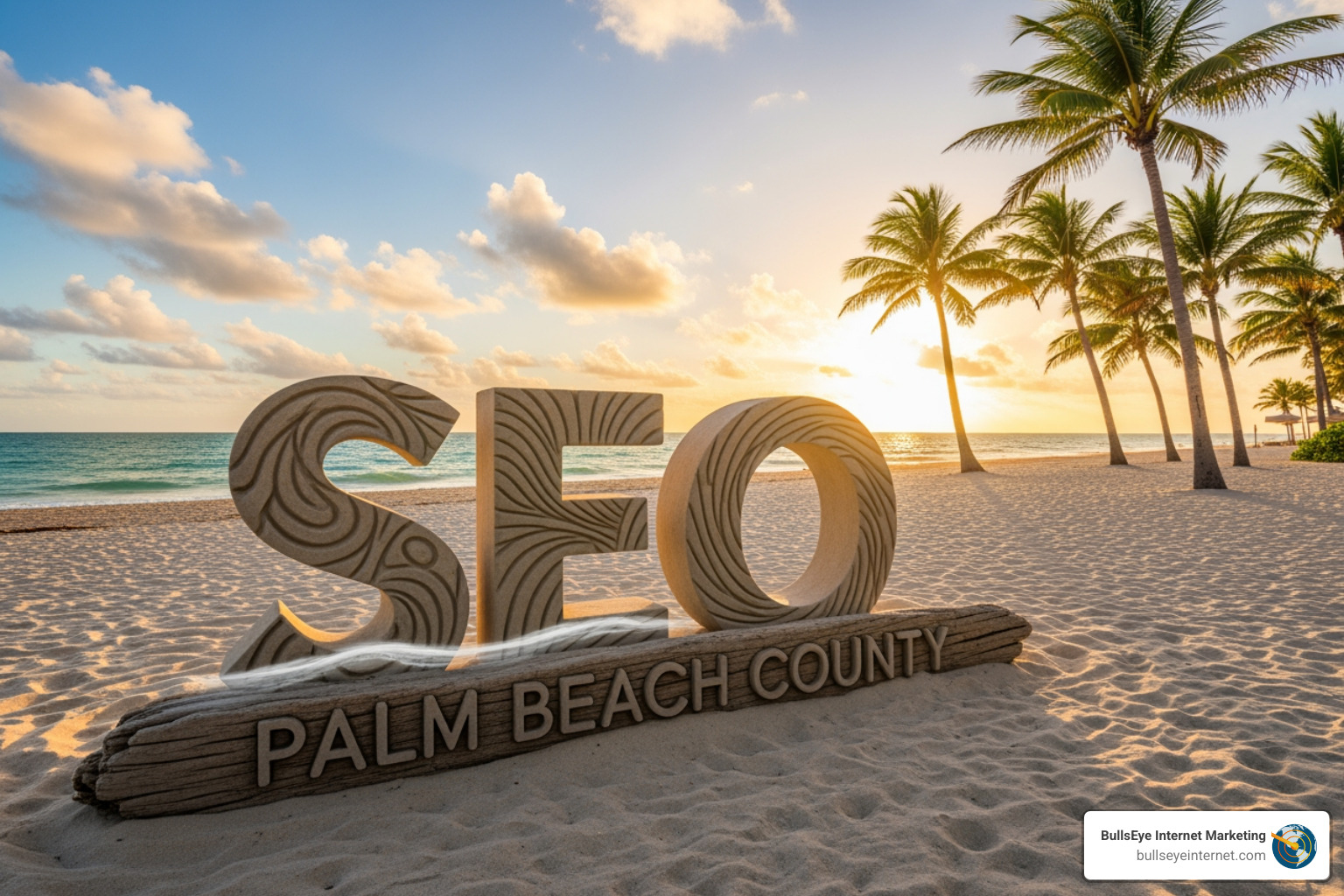 SEO in Palm Beach County beach scene illustrating local search optimization.