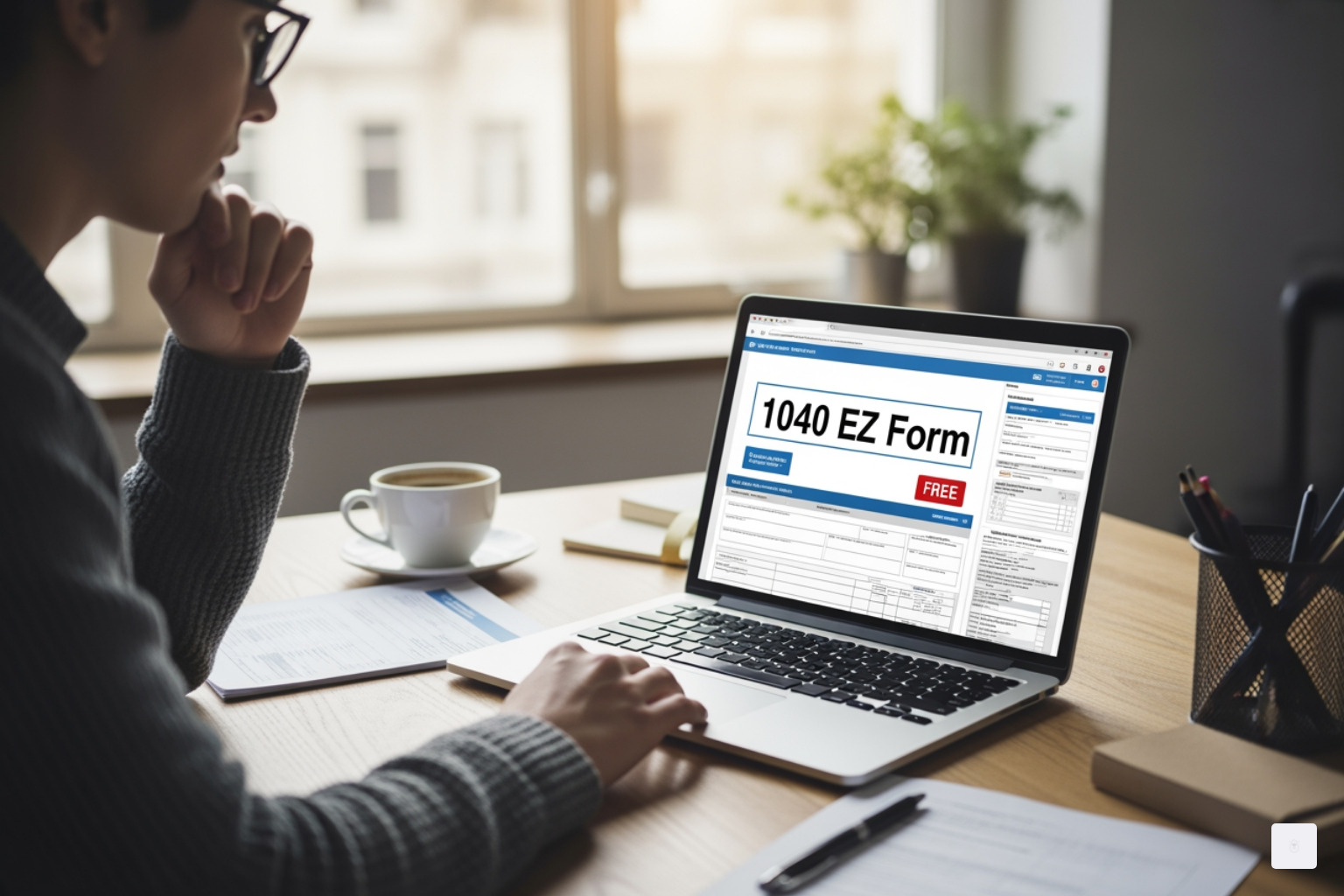 showing the key sections of an old 1040-EZ form - 1040 ez form free
