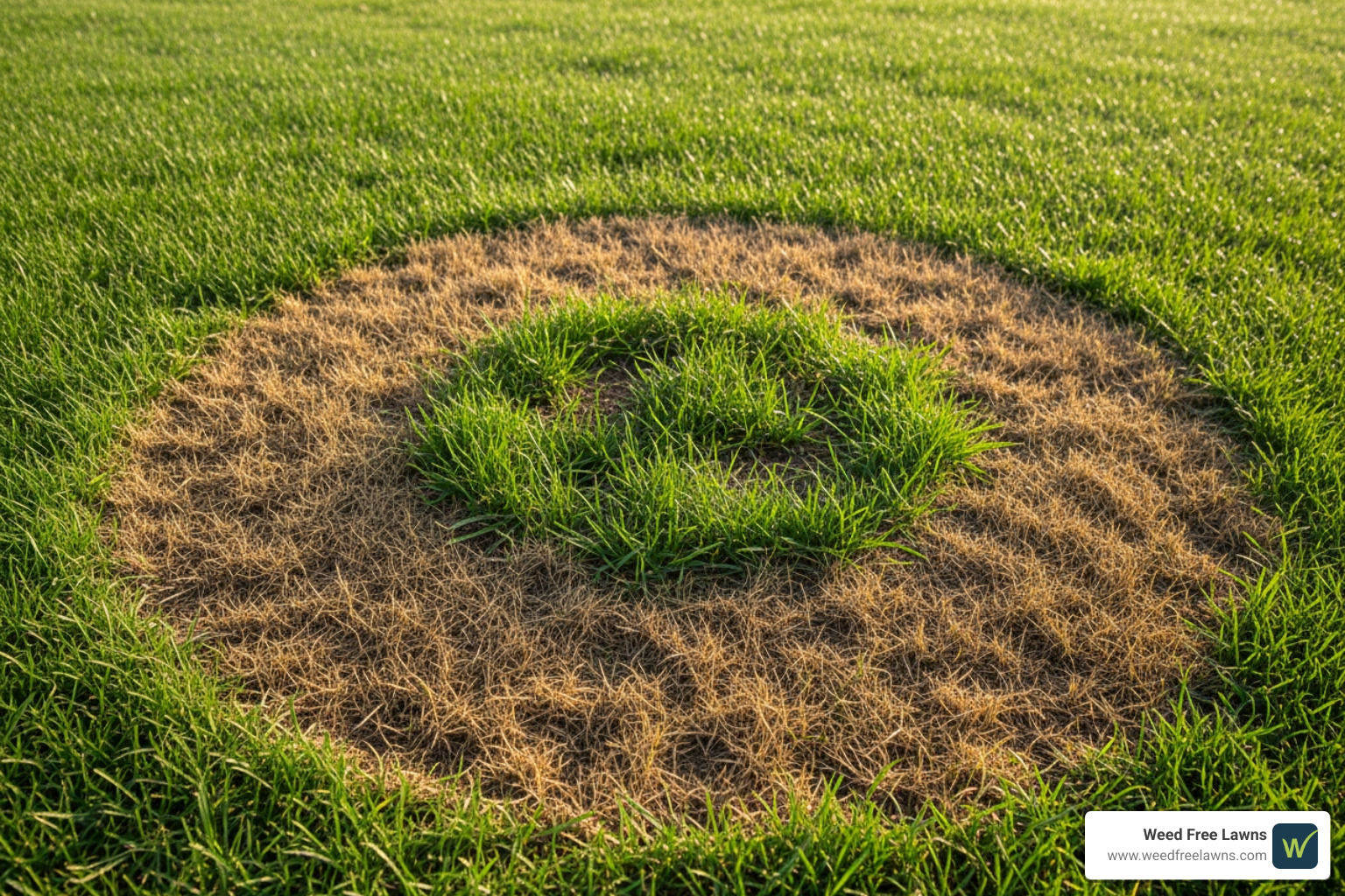 Type I fairy ring showing dead turf - fairy ring control in turfgrass Type I fairy ring showing dead turf - fairy ring control in turfgrass