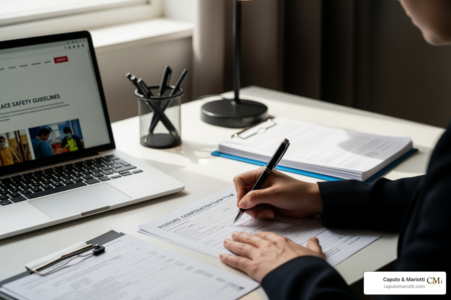 person filling out a workers' compensation form - vision loss workers comp person filling out a workers' compensation form - vision loss workers comp