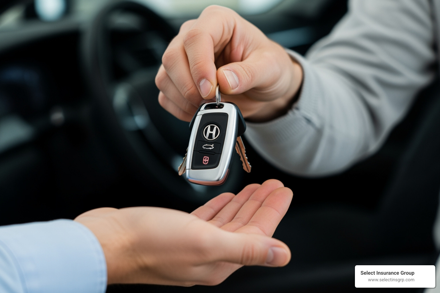 person handing car keys to a friend - how to get non owners auto insurance