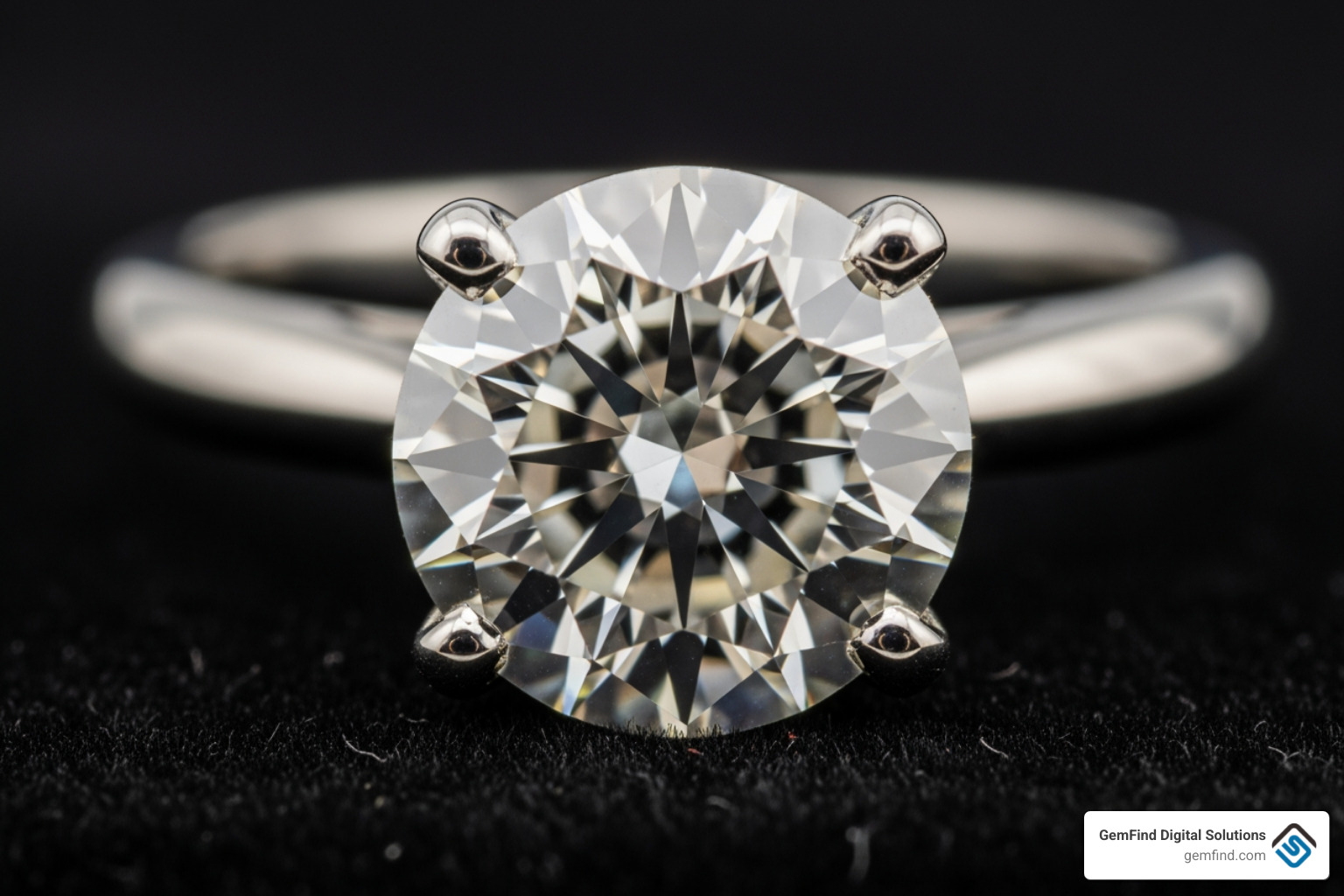 a high-quality macro shot of a diamond ring, highlighting its facets and brilliance - Jewelry content marketing