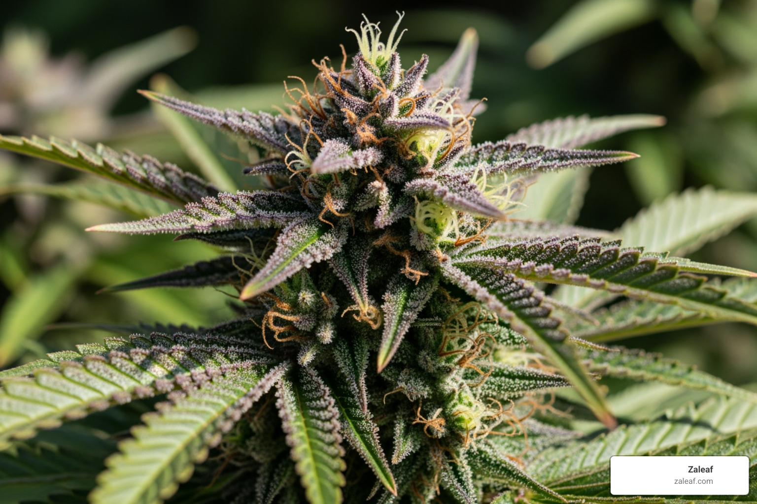 of a cannabis plant with callouts for key cannabinoids and terpenes - mood enhancing vape