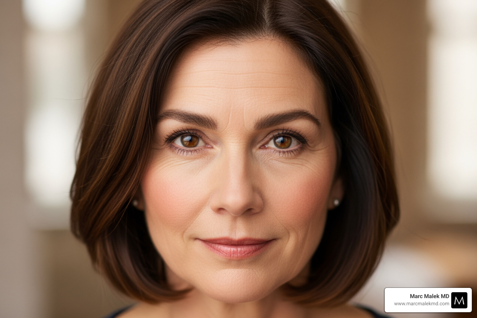 Patient illustrating brow ptosis with a low brow and upper eyelid hooding - endoscopic browlift Patient illustrating brow ptosis with a low brow and upper eyelid hooding - endoscopic browlift