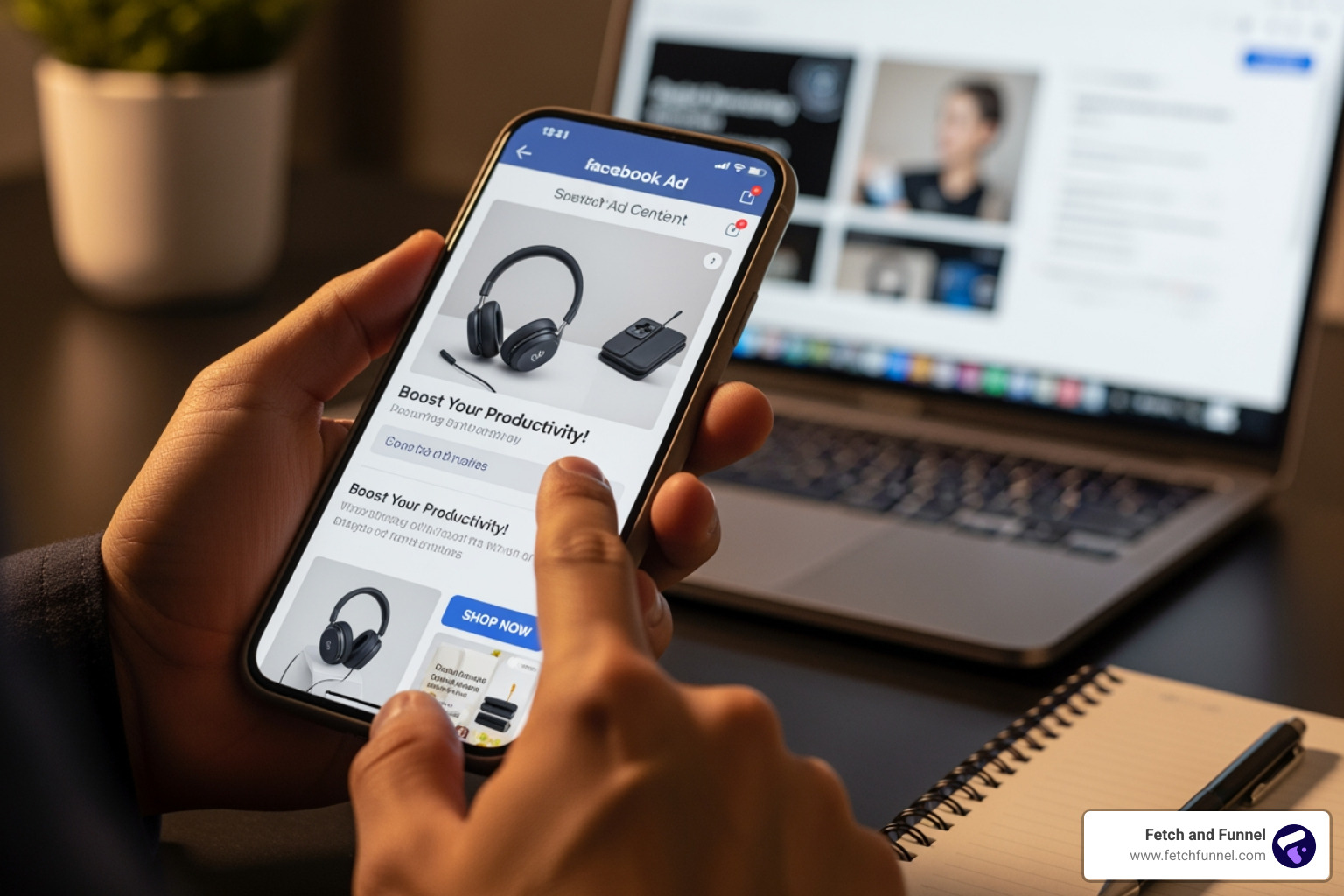 Collage of different Facebook ad formats - Facebook ad content creation Collage of different Facebook ad formats - Facebook ad content creation