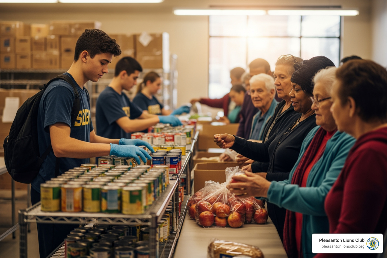 student helping at a food bank - Community service for students student helping at a food bank - Community service for students