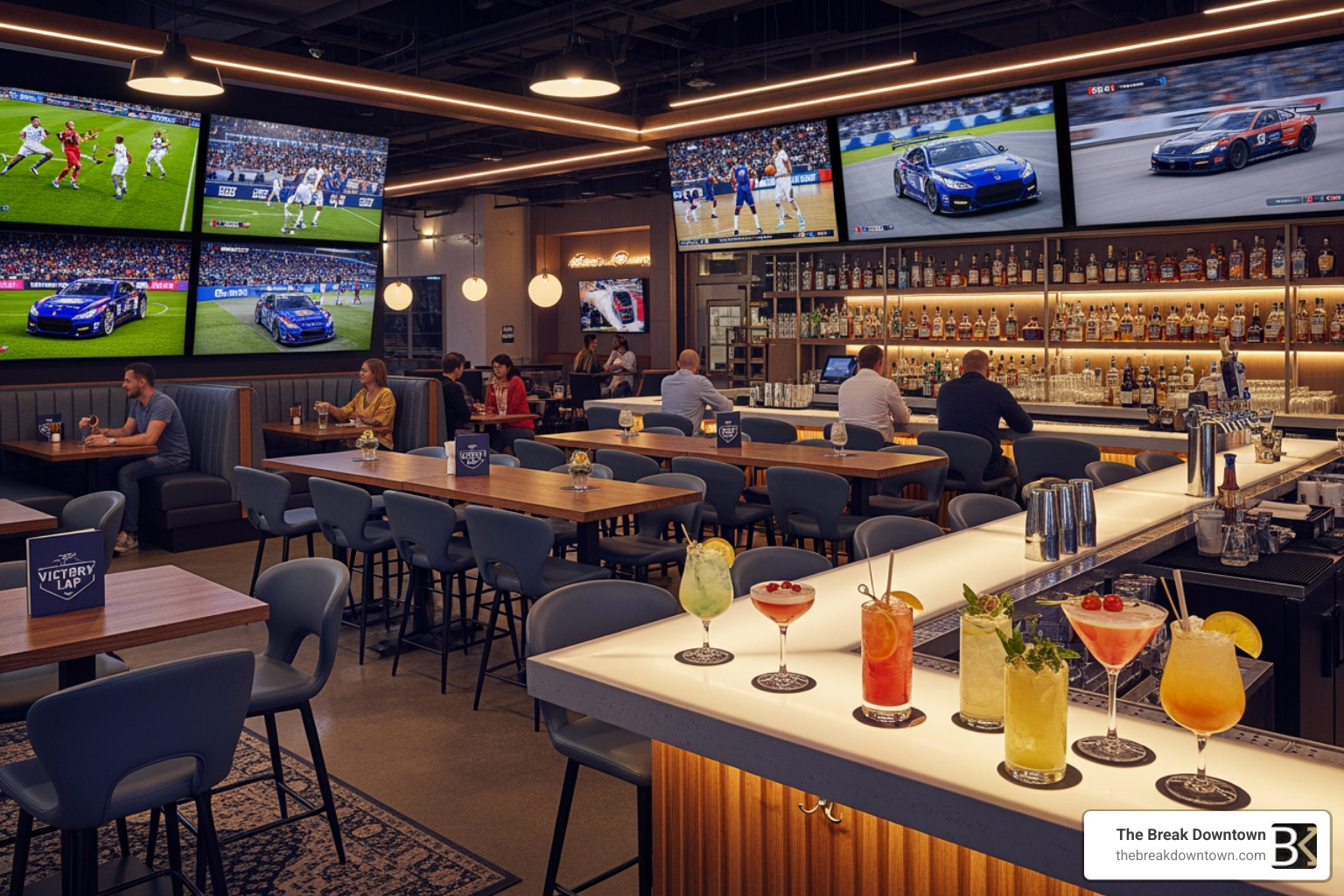 The Break Downtown’s vibrant interior and signature cocktails - new bars downtown slc