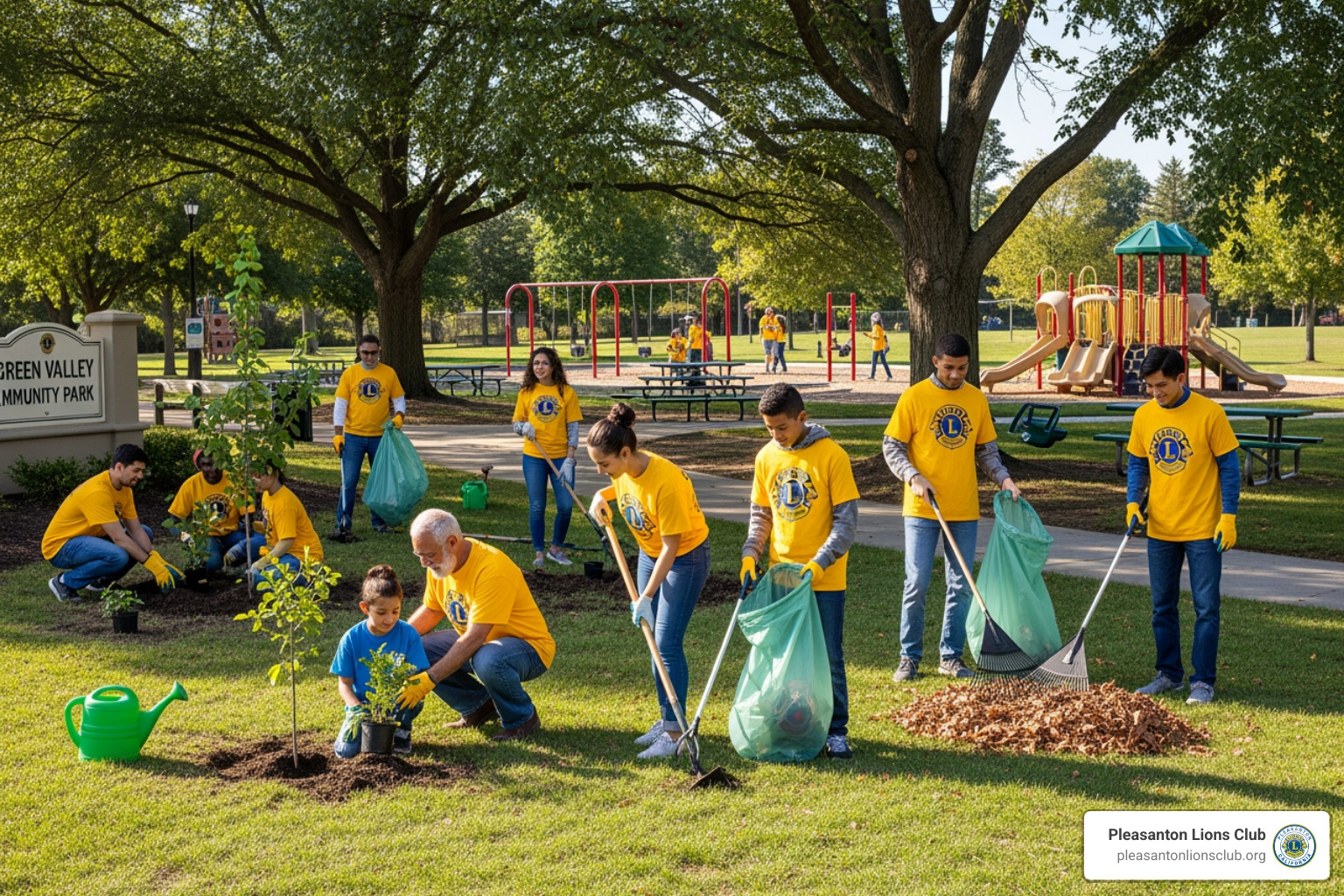 Pleasanton Lions Club volunteers on a community project - clubs in Pleasanton