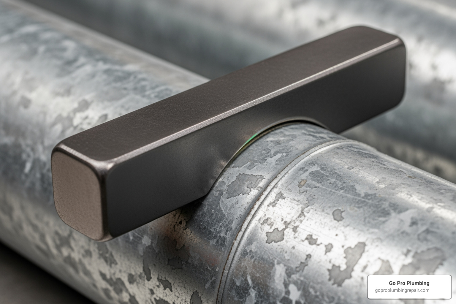 a magnet sticking to a galvanized pipe - fix galvanized pipe leak