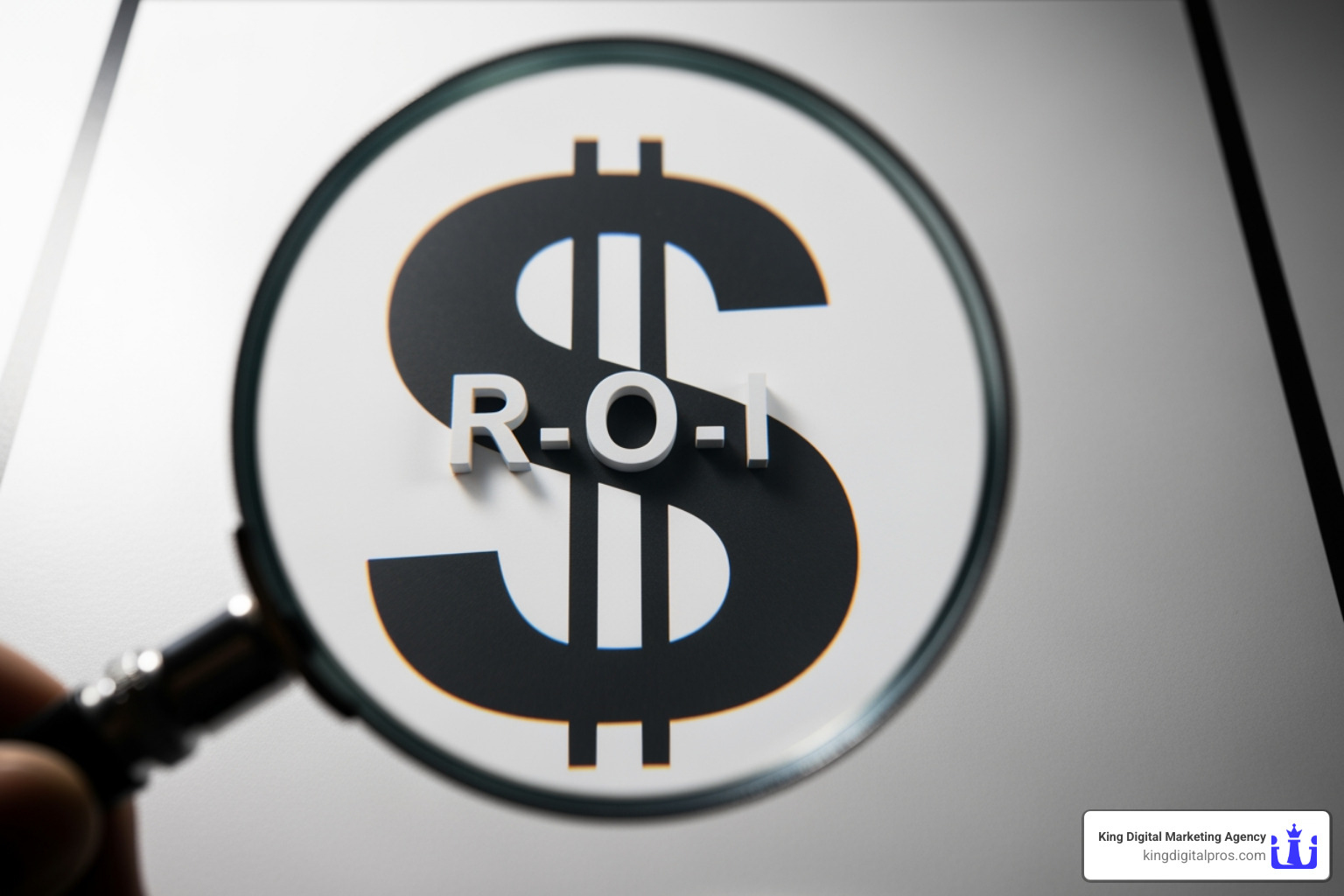 magnifying glass over a dollar sign with the letters R-O-I - define roi Magnifying Glass Over A Dollar Sign With The Letters R-O-I - Define Roi