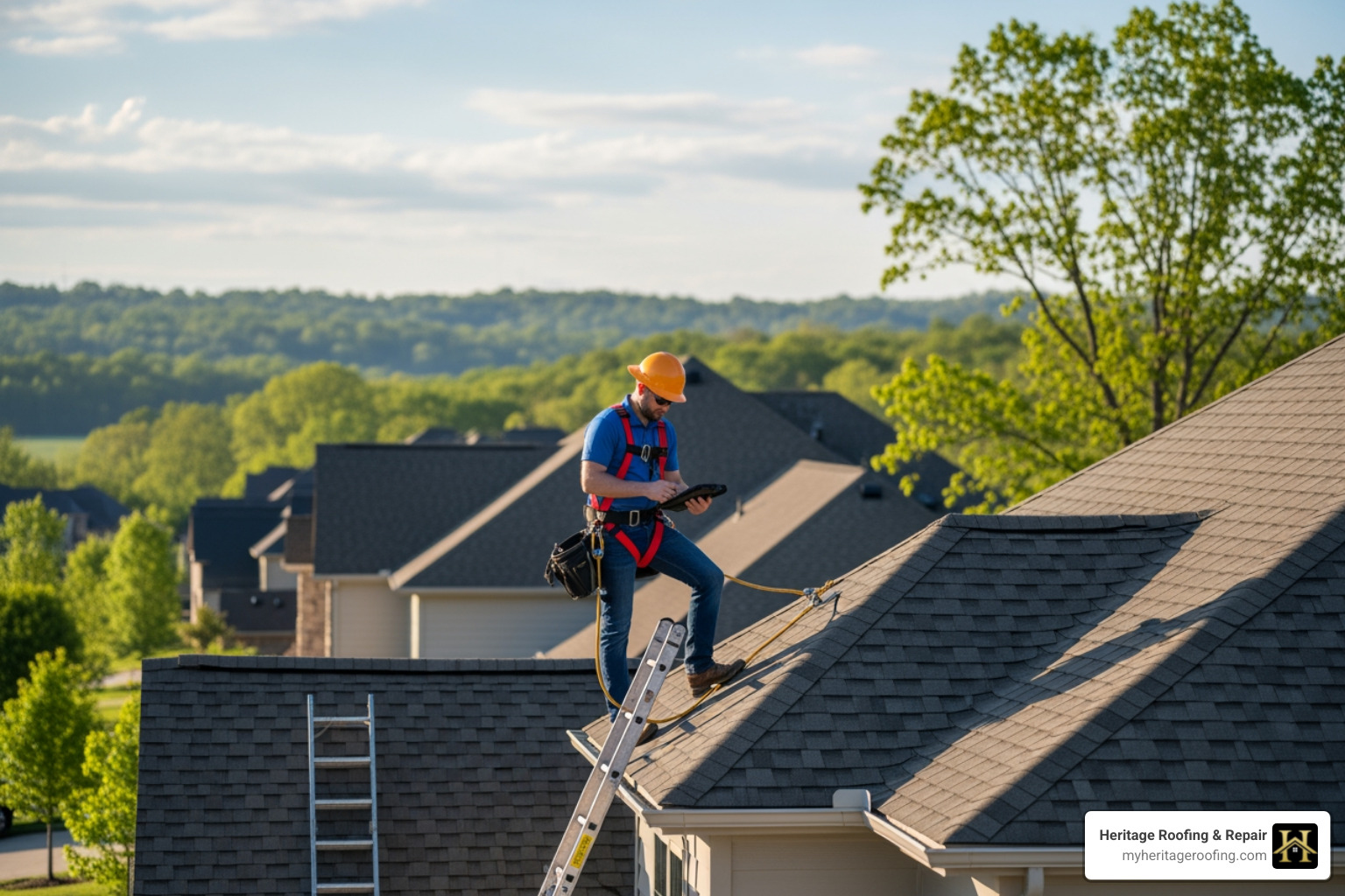 hail damage on an asphalt shingle - roof inspection northwest arkansas