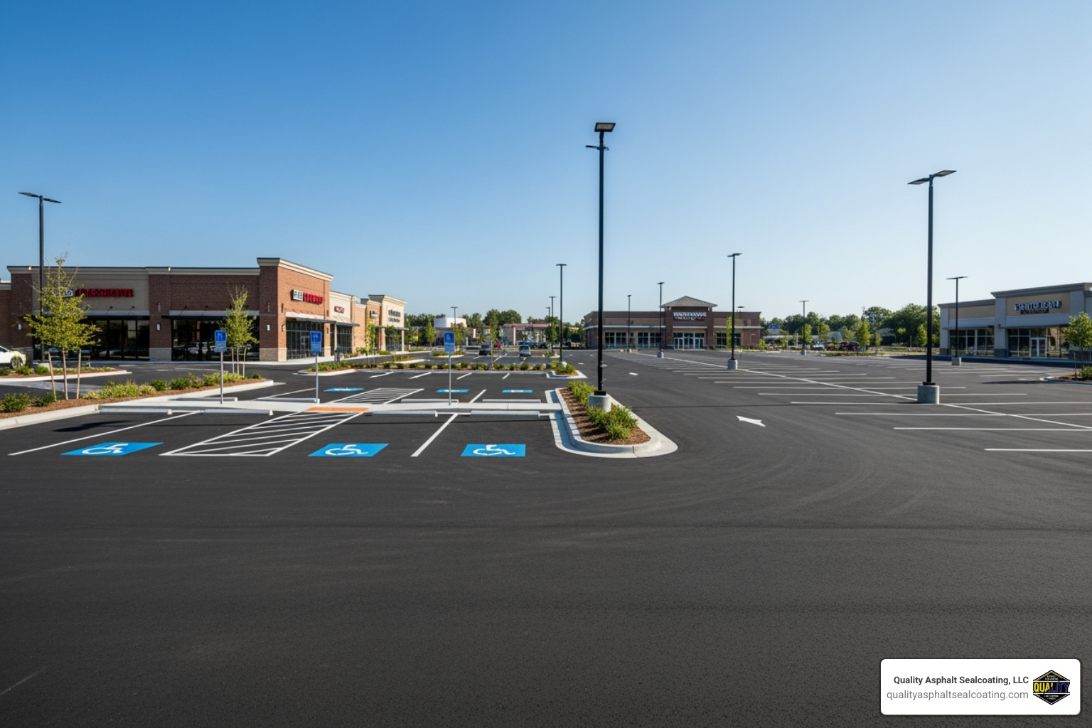 small 10-car lot next to a large 100-car lot - asphalt parking lot cost