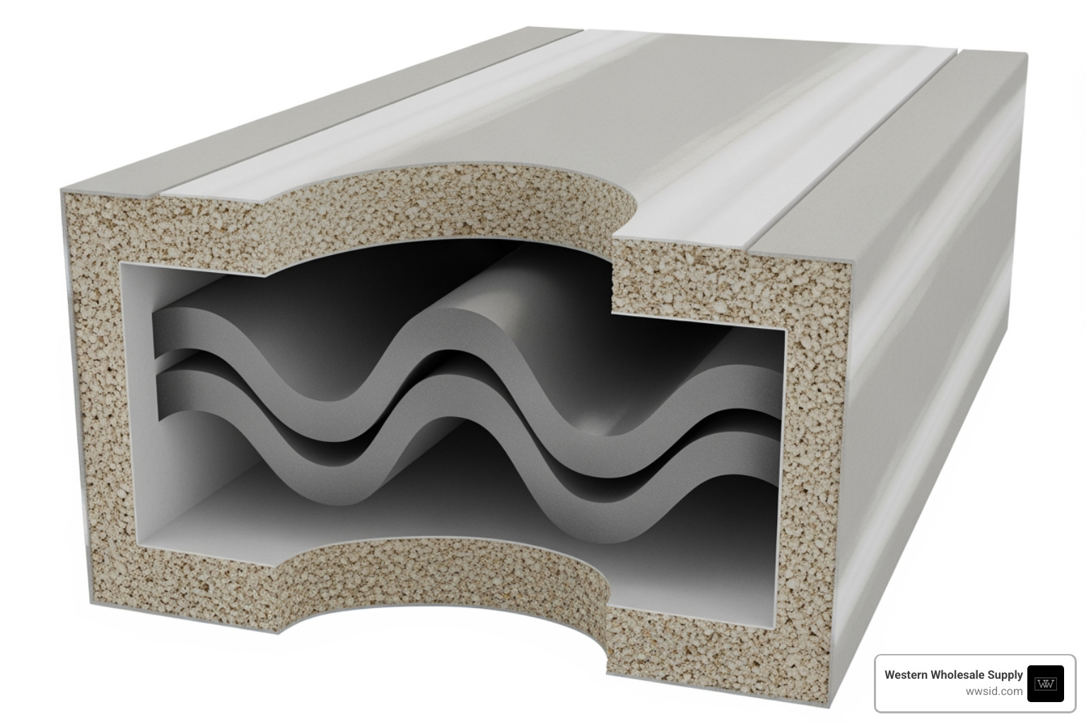 a cutaway view of a sound-dampening drywall panel showing the inner polymer layer - Soundproof drywall sheets a cutaway view of a sound-dampening drywall panel showing the inner polymer layer - Soundproof drywall sheets