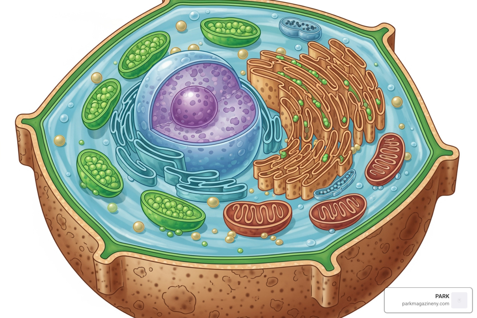 A detailed, clearly labeled plant cell diagram - plant cell labeled