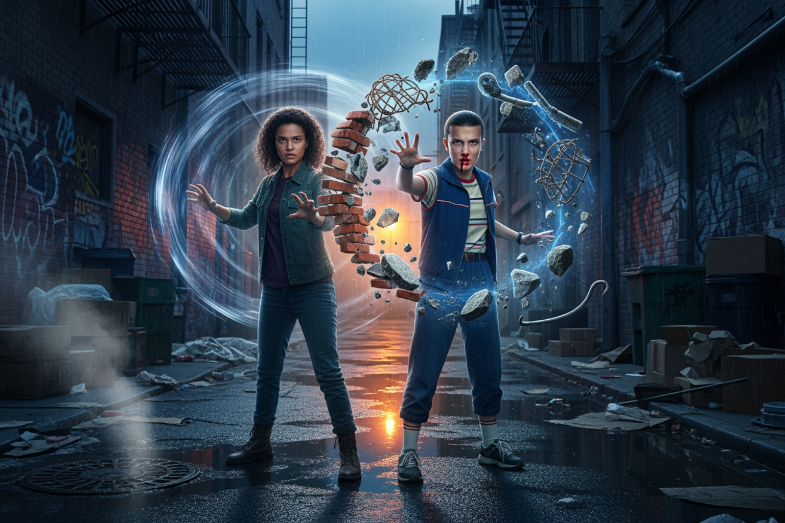 Kali and Eleven training together - kali stranger things