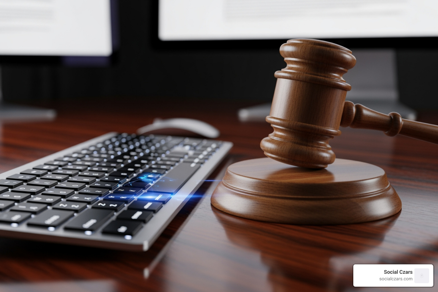 Image of a gavel and a computer keyboard, symbolizing legal online action - Online Reputation Repair Best Agency NYC Image of a gavel and a computer keyboard, symbolizing legal online action - Online Reputation Repair Best Agency NYC