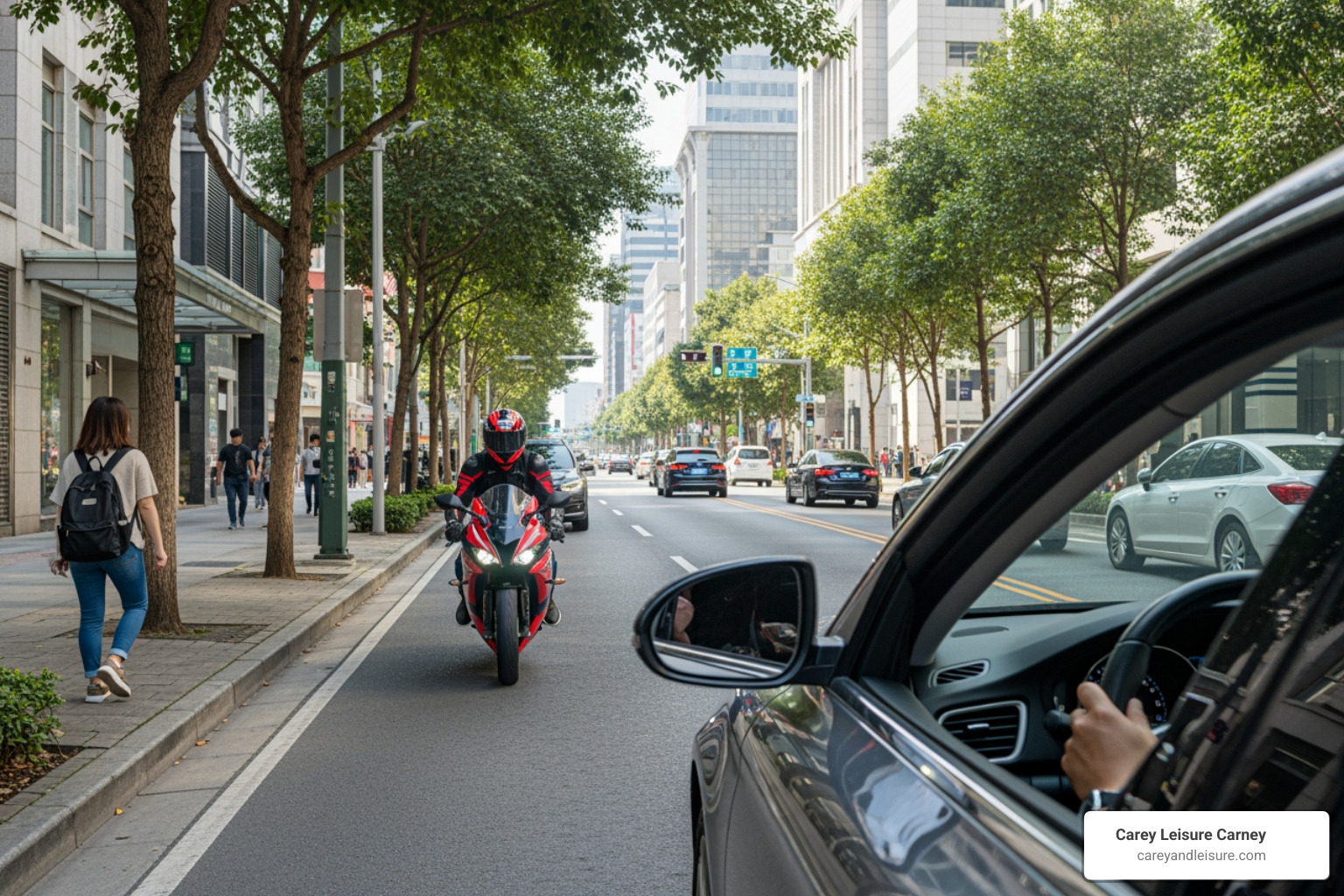 diverse road users including a pedestrian, motorcyclist, and car driver - deadly traffic accidents