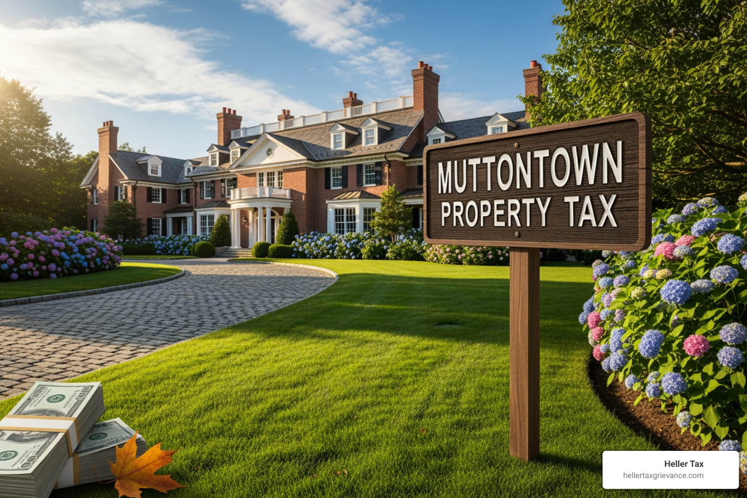 A sample property tax bill with sections highlighted - Muttontown property tax A sample property tax bill with sections highlighted - Muttontown property tax