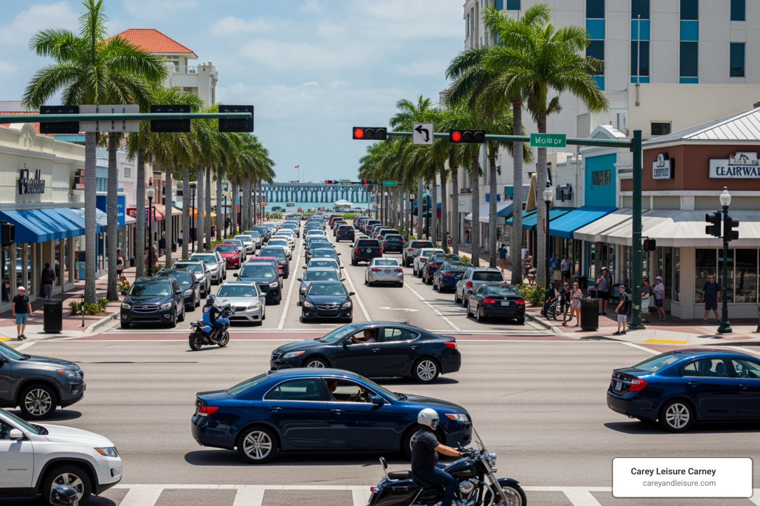 Busy intersection in Clearwater, FL - Clearwater motorcycle accident lawyer