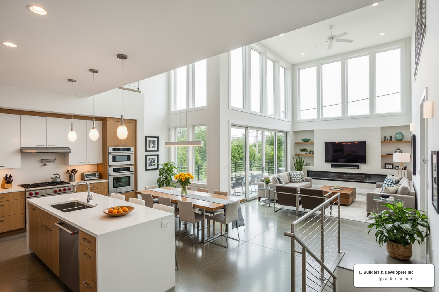 bright, open-concept split-level interior showing the kitchen, living, and dining areas connected - remodel split level home bright, open-concept split-level interior showing the kitchen, living, and dining areas connected - remodel split level home