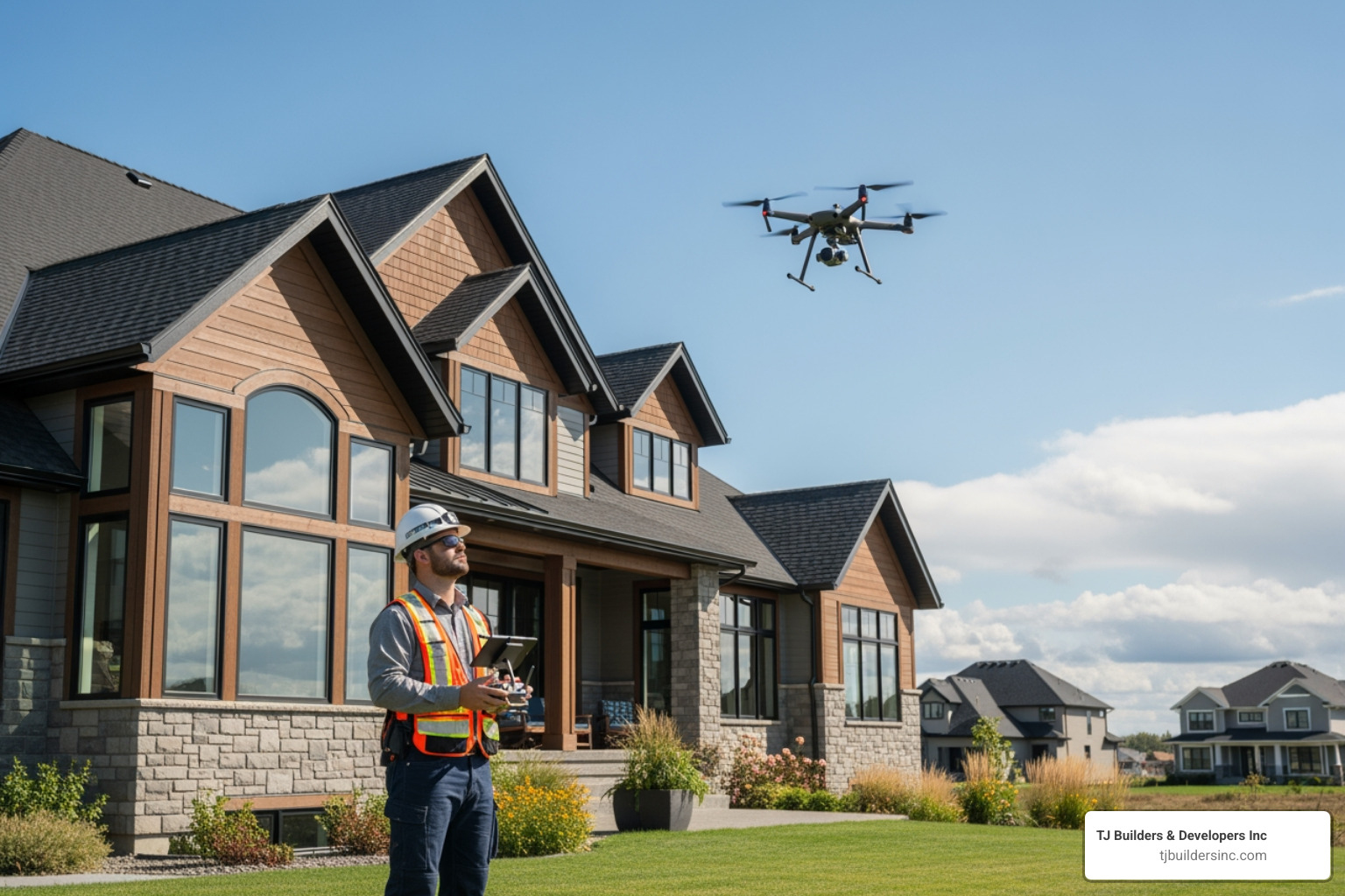 roof inspector using a drone to survey a roof - roof inspection near me roof inspector using a drone to survey a roof - roof inspection near me