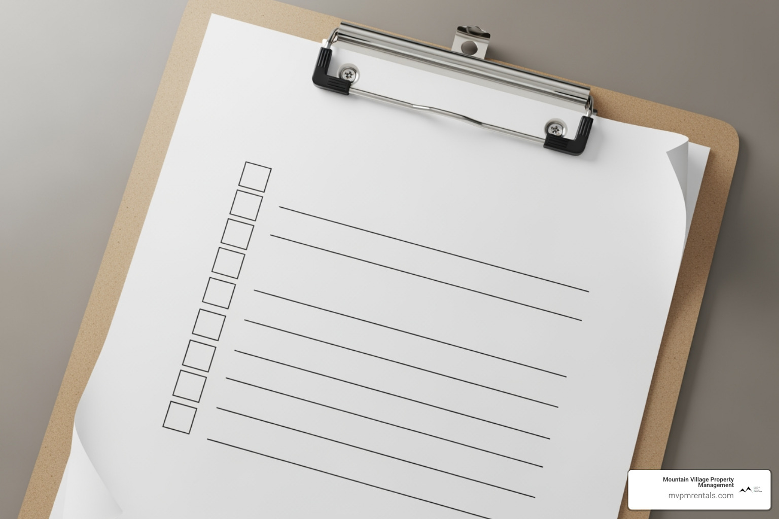 A checklist on a clipboard with items like "Income 3x Rent" and "Credit Check" to represent tenant screening criteria - how to screen renters