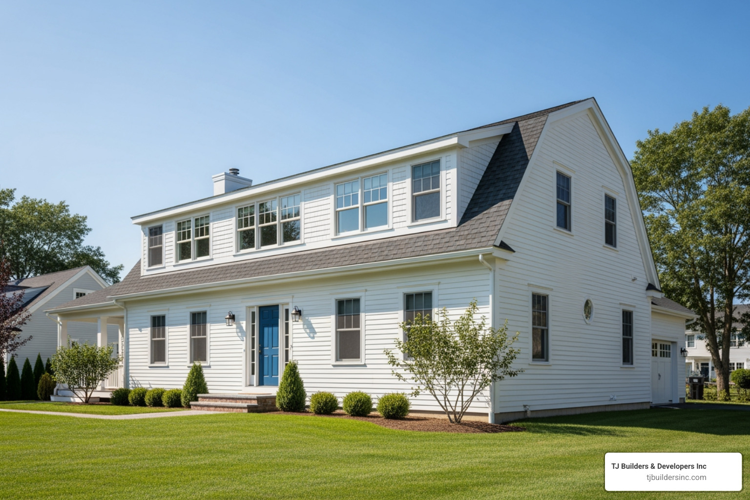 Cape Cod home with a large shed dormer addition - addition on cape cod style home