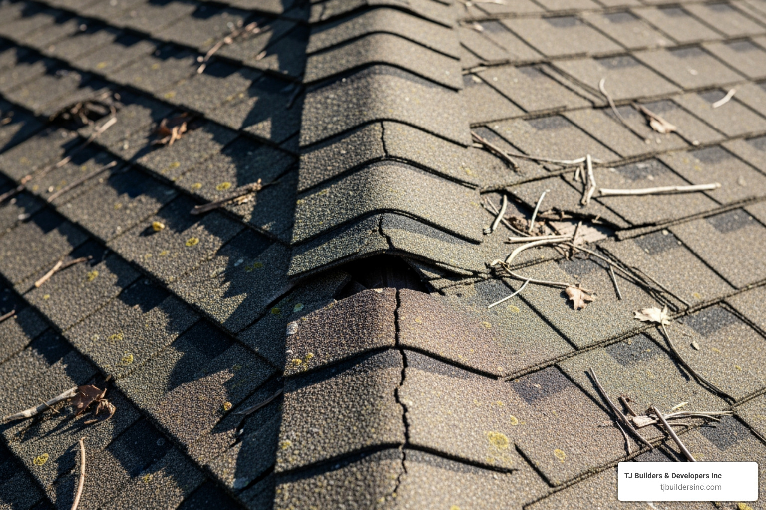 curling and cracked asphalt shingles on a roof - Asphalt shingle roof replacement
