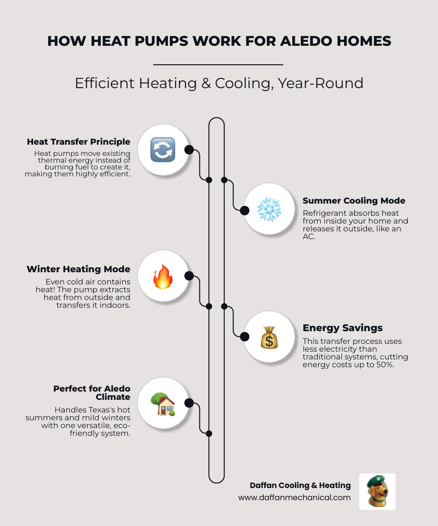 infographic showing how heat pumps transfer heat between indoors and outdoors for both heating and cooling, with arrows indicating refrigerant flow and seasonal operation modes - heat pump systems company in aledo, tx infographic infographic-line-5-steps-elegant_beige infographic showing how heat pumps transfer heat between indoors and outdoors for both heating and cooling, with arrows indicating refrigerant flow and seasonal operation modes - heat pump systems company in aledo, tx infographic infographic-line-5-steps-elegant_beige