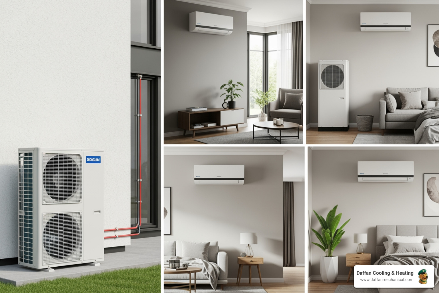 infographic showing how a ductless mini-split system works with outdoor compressor connected to indoor air handlers via refrigerant lines, illustrating the cooling cycle and zone control capabilities - ductless ac company in aledo, tx infographic showing how a ductless mini-split system works with outdoor compressor connected to indoor air handlers via refrigerant lines, illustrating the cooling cycle and zone control capabilities - ductless ac company in aledo, tx