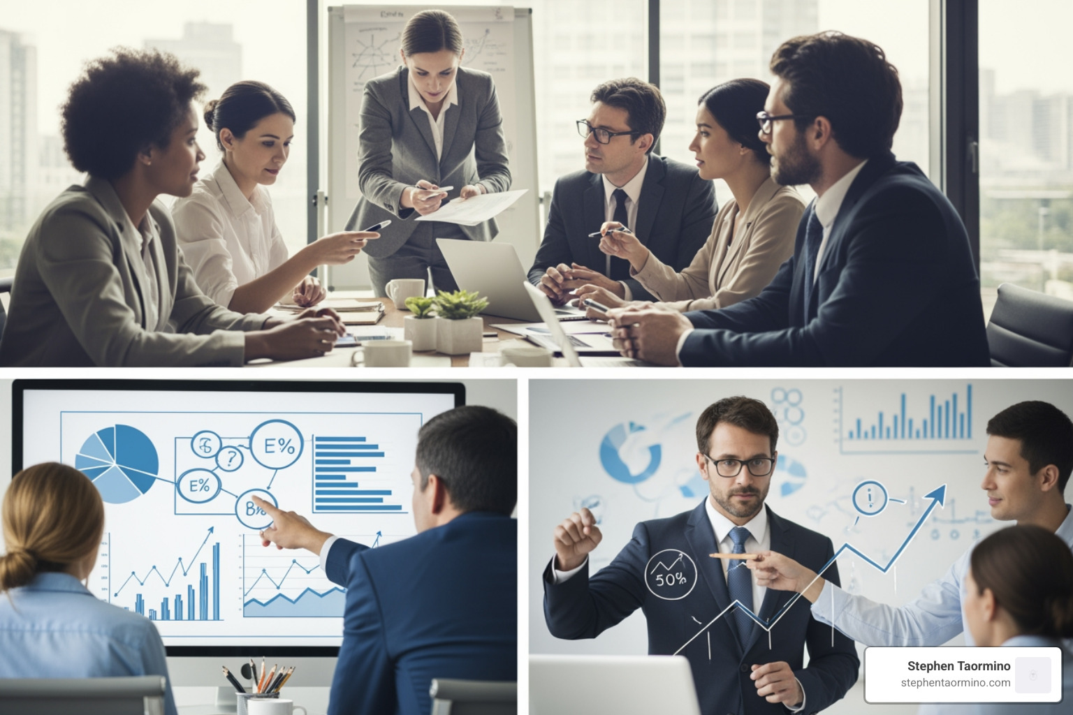 A diverse group of professionals collaborating around a whiteboard - leadership skills for managers