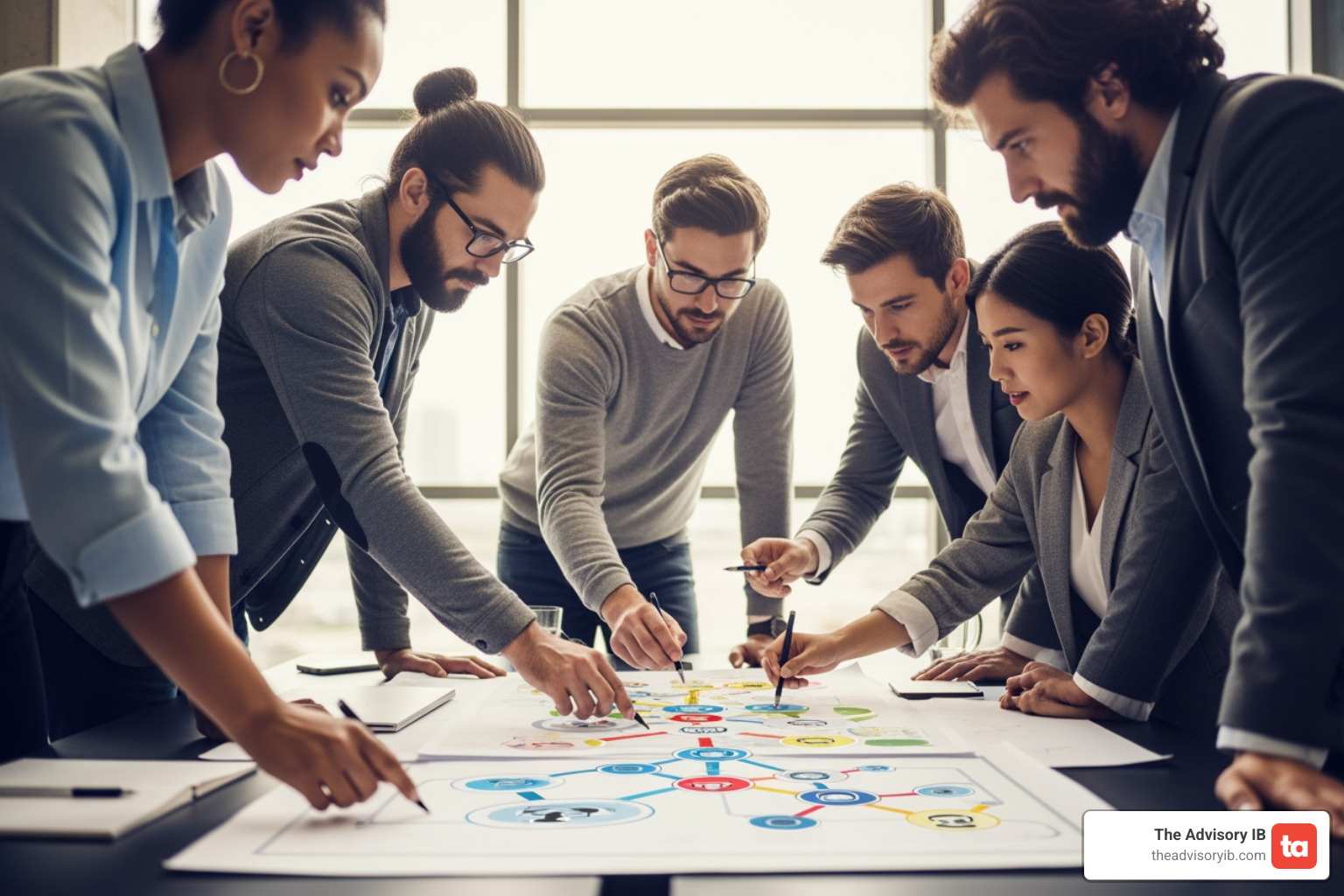 infographic showing the strategic buyer identification framework with five key steps: industry mapping, synergy analysis, competitive positioning, confidential outreach, and competitive process management - finding strategic buyers