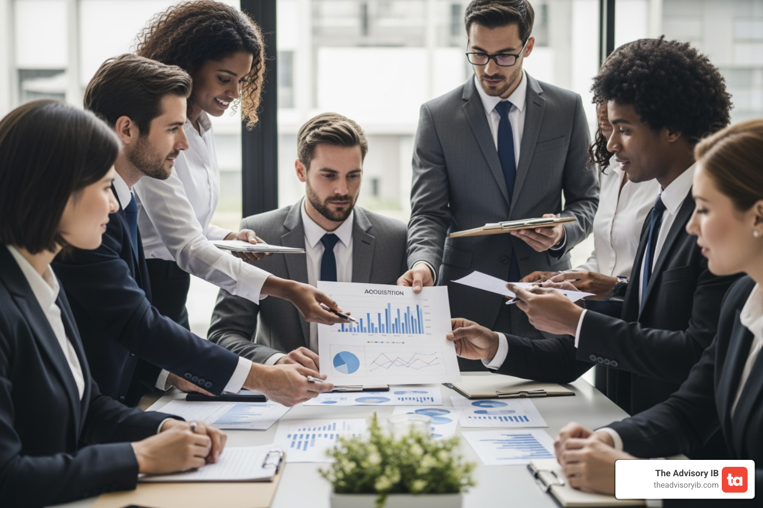 infographic showing the business buyer landscape with four quadrants: strategic buyers seeking synergies, financial buyers focused on ROI, individual entrepreneurs looking for established operations, and management teams pursuing buyouts, with arrows indicating the typical 6-12 month timeline from initial outreach to signed LOI - how to find business buyers