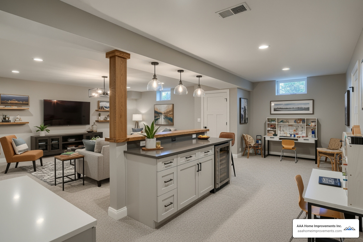 Finished basement in Lakewood - Basement finishing Lakewood