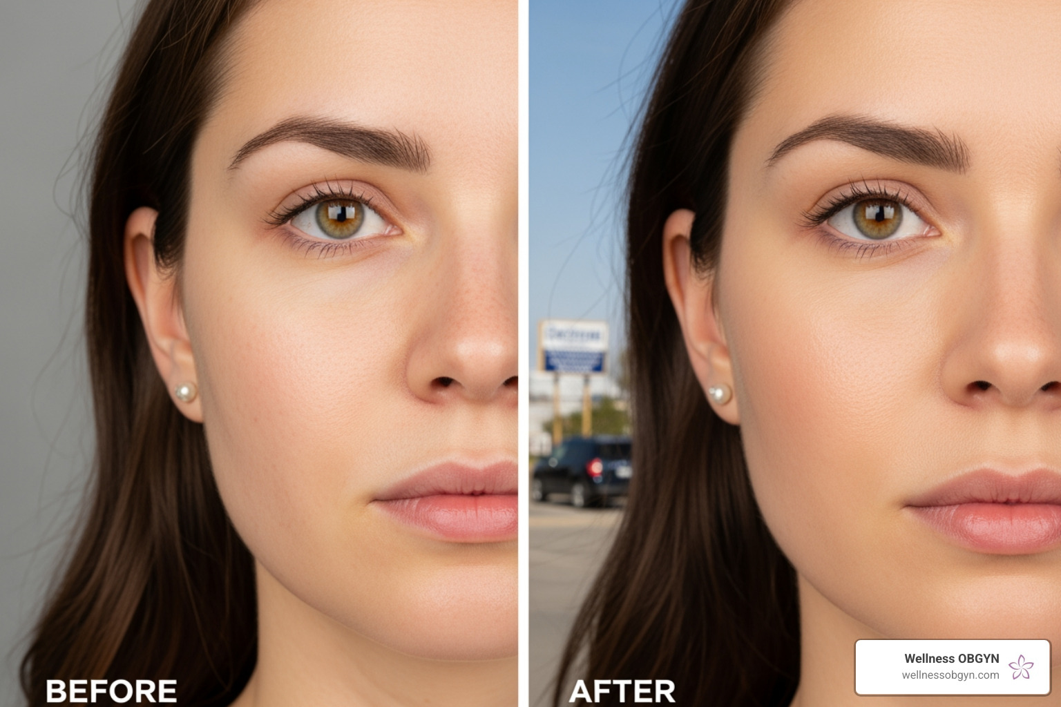 Before and after images of a patient with enhanced cheek volume - juvederm results Before and after images of a patient with enhanced cheek volume - juvederm results