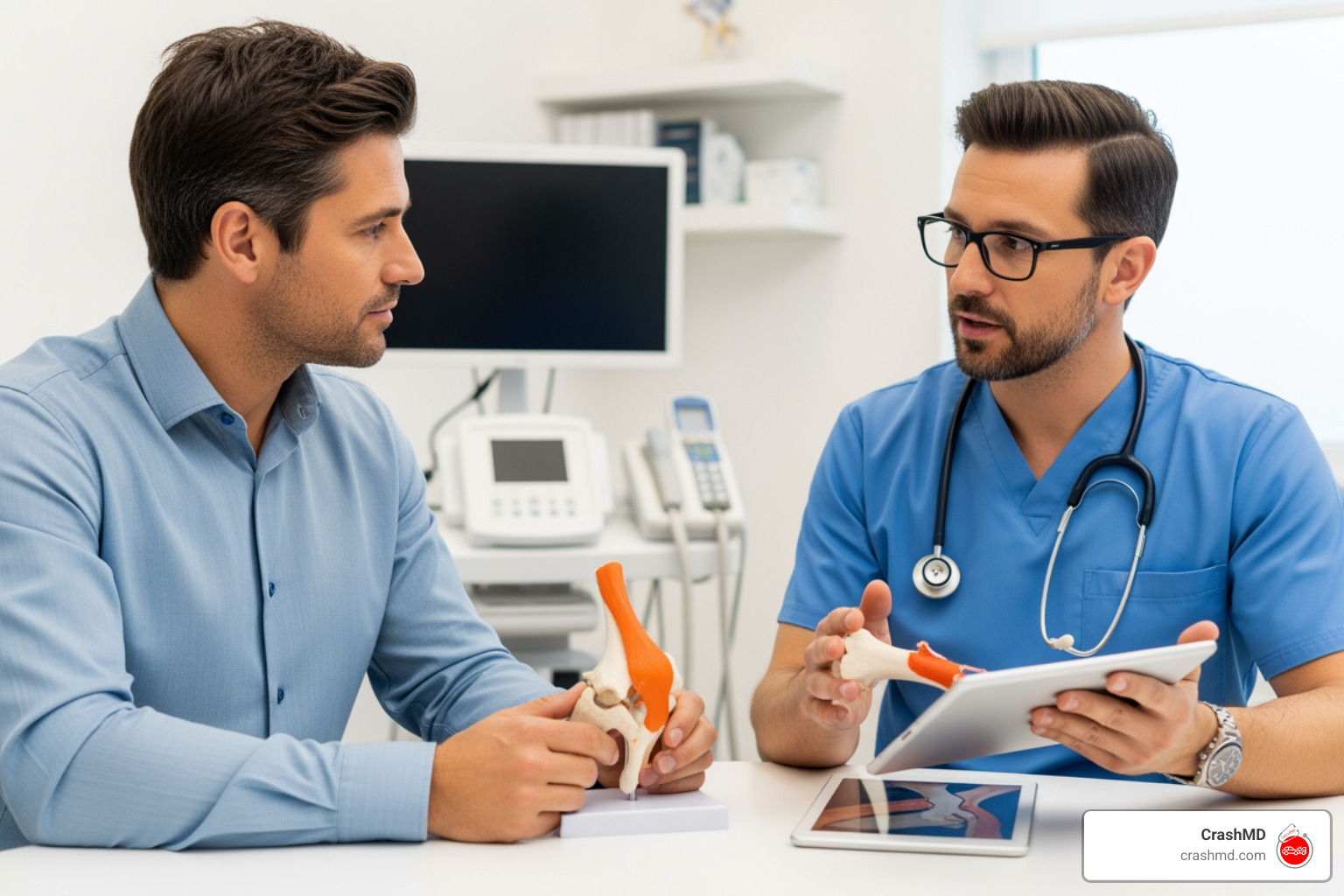 patient consulting orthopedic specialist - Hip pain after