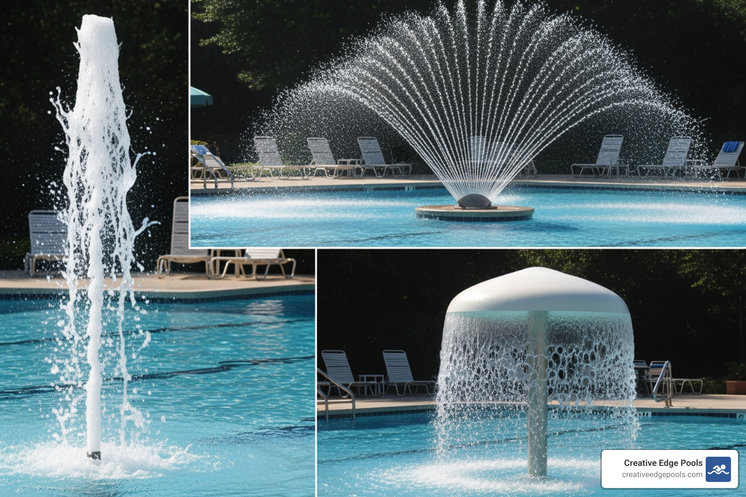 various fountain spray patterns - pool fountains for inground pools