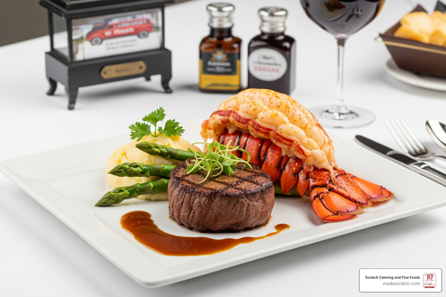 plated surf and turf entree - rehearsal dinner menus