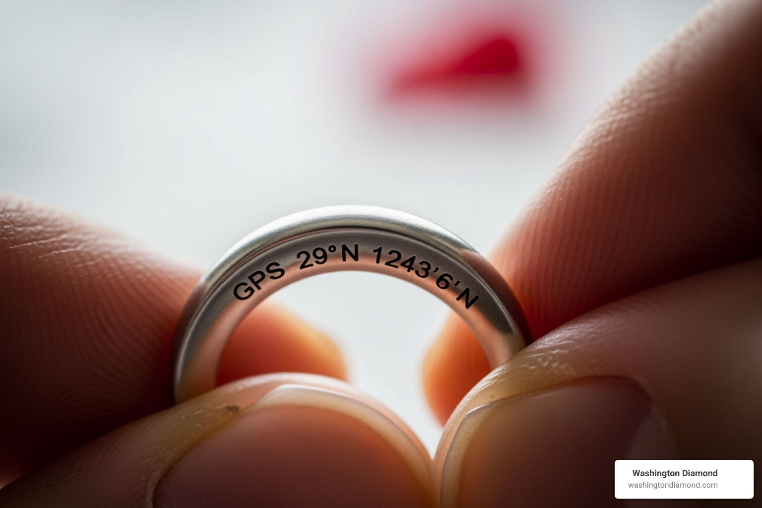 ring with GPS coordinates - popular engravings on wedding rings