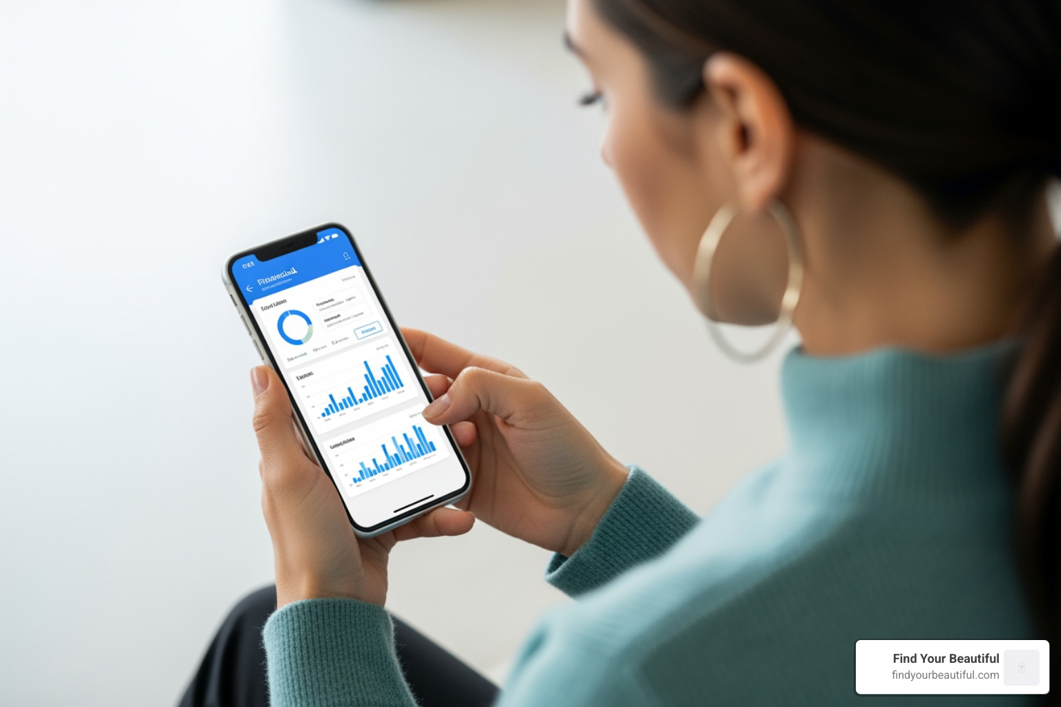 Person using a mobile app to check financing options - breast augmentation financing plans