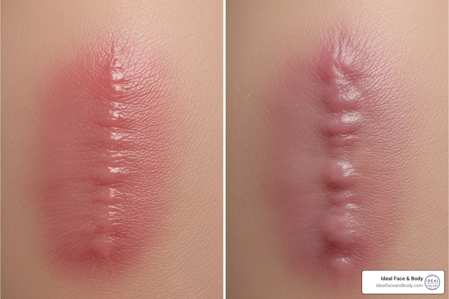Image comparing hypertrophic scars and keloid scars - microneedling raised scars Image comparing hypertrophic scars and keloid scars - microneedling raised scars