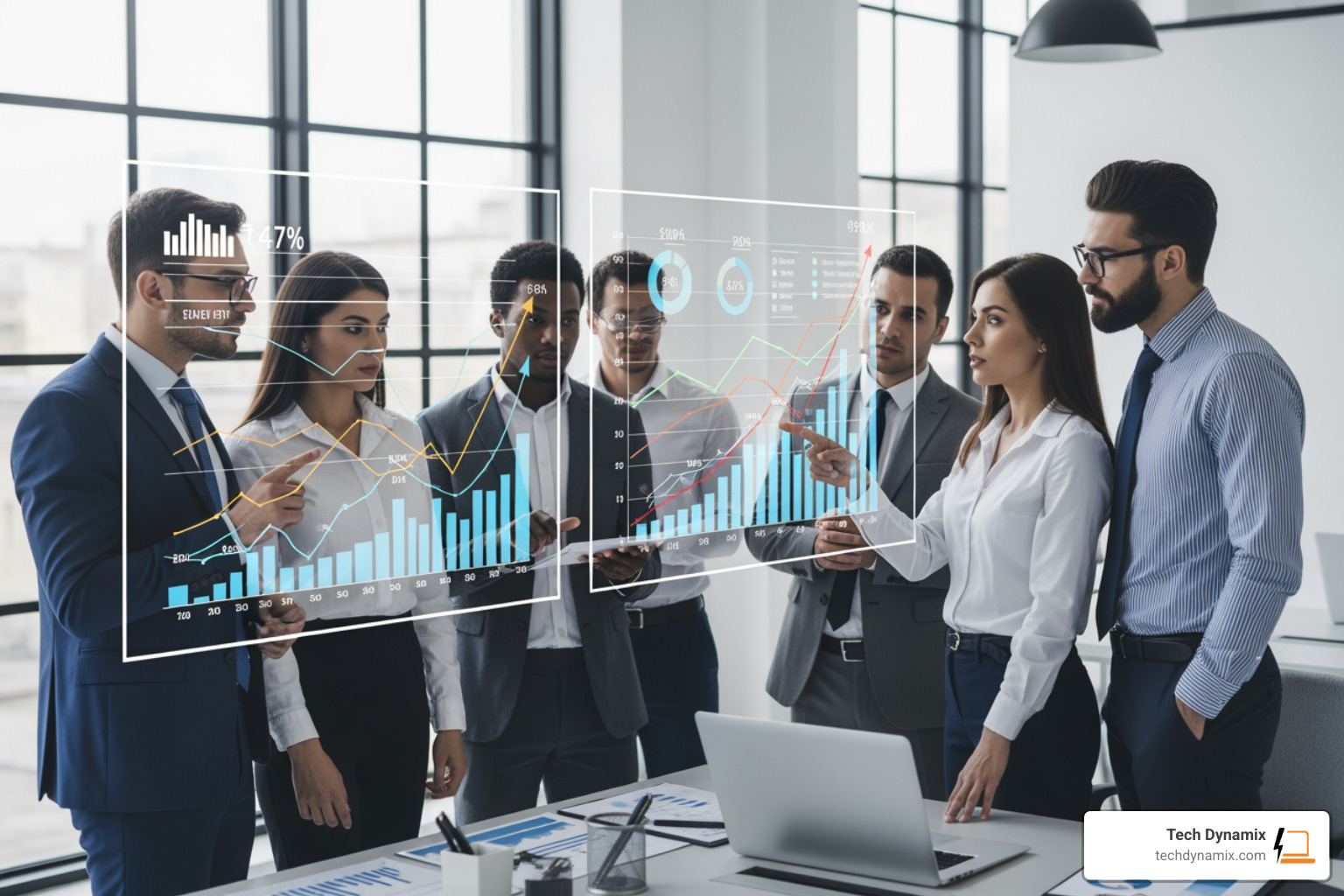 image of business professionals analyzing growth charts - Cloud migration expertise