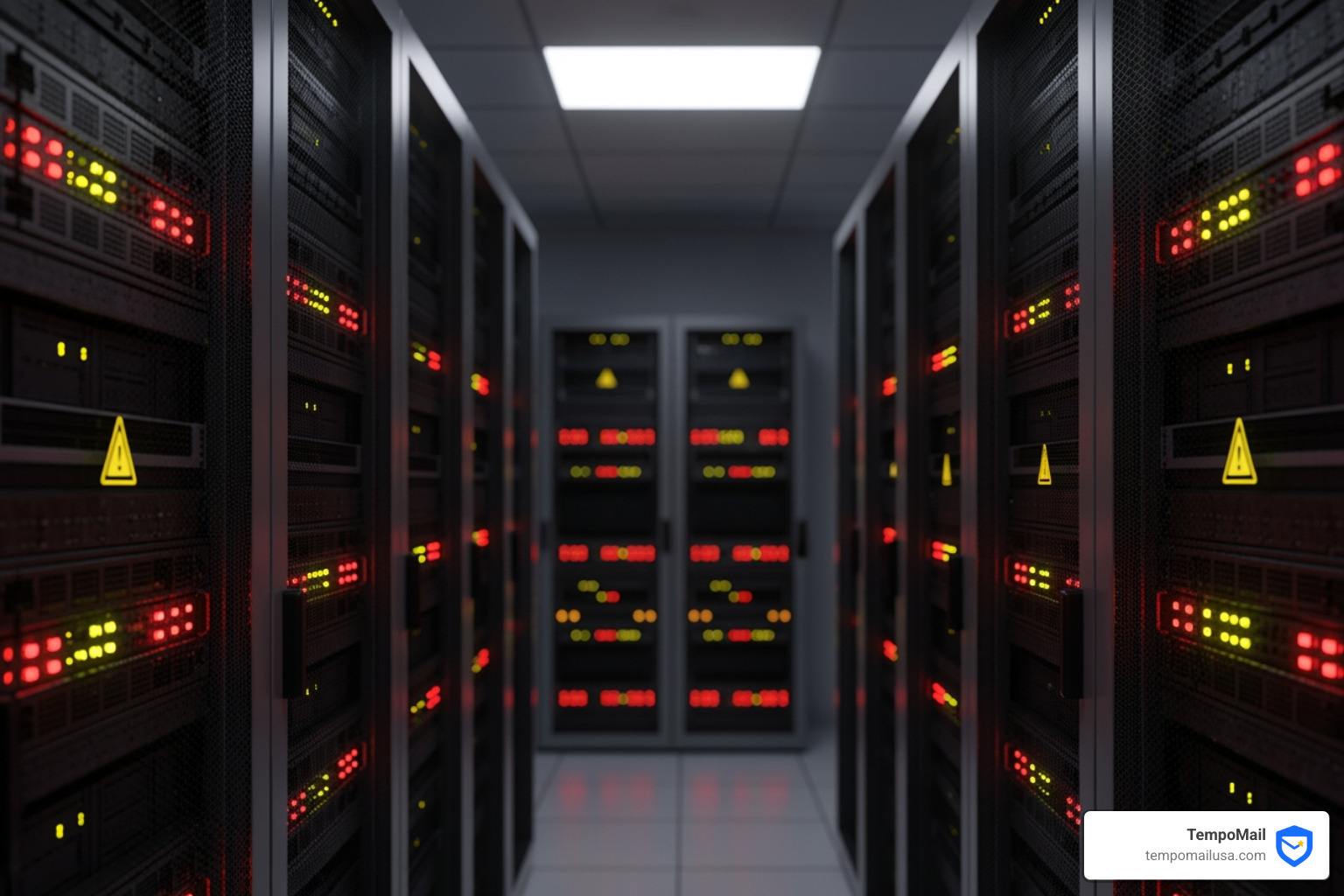server room with warning lights - social security data breach 2026