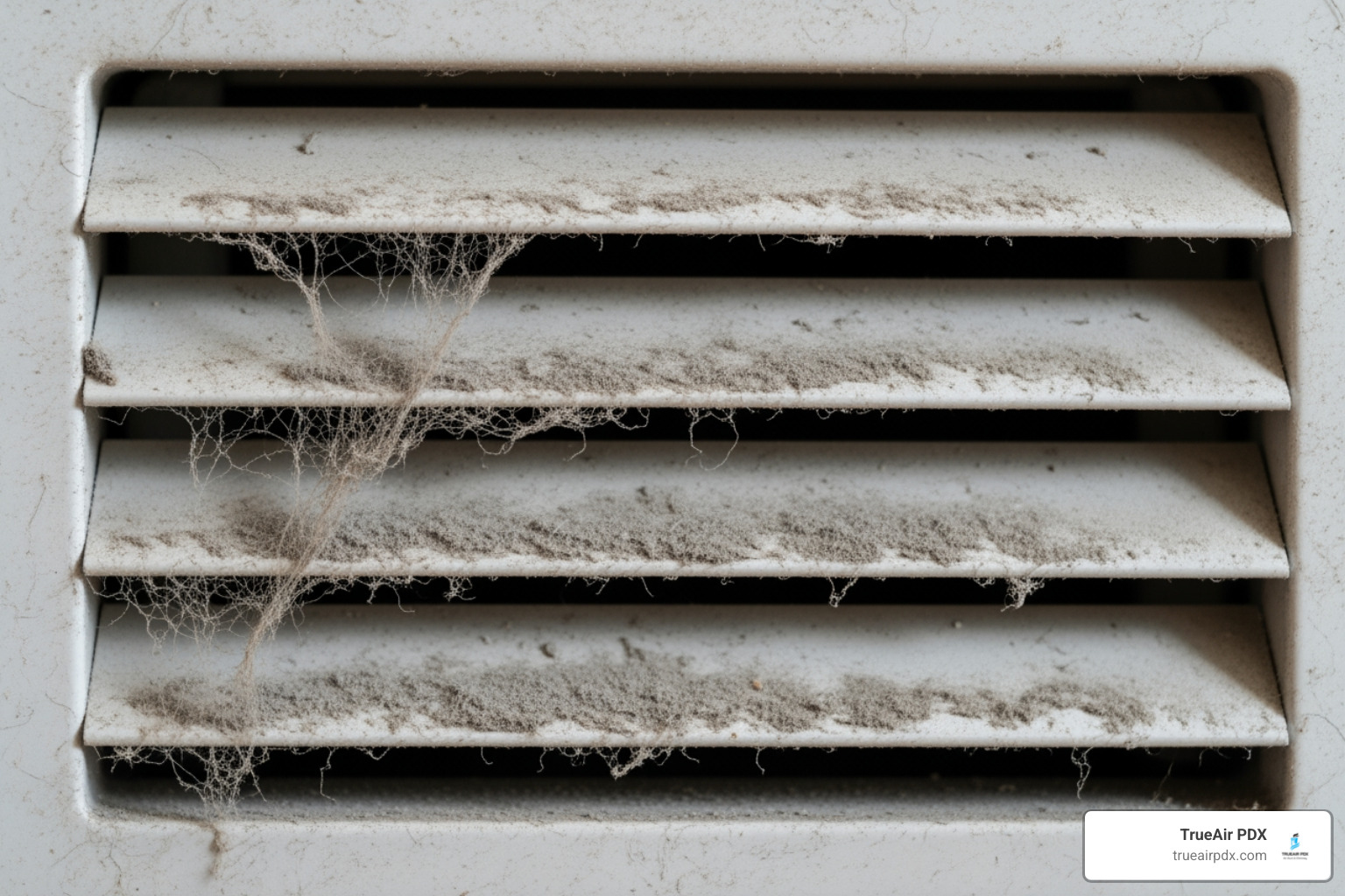 Dusty supply register - HVAC air duct cleaning