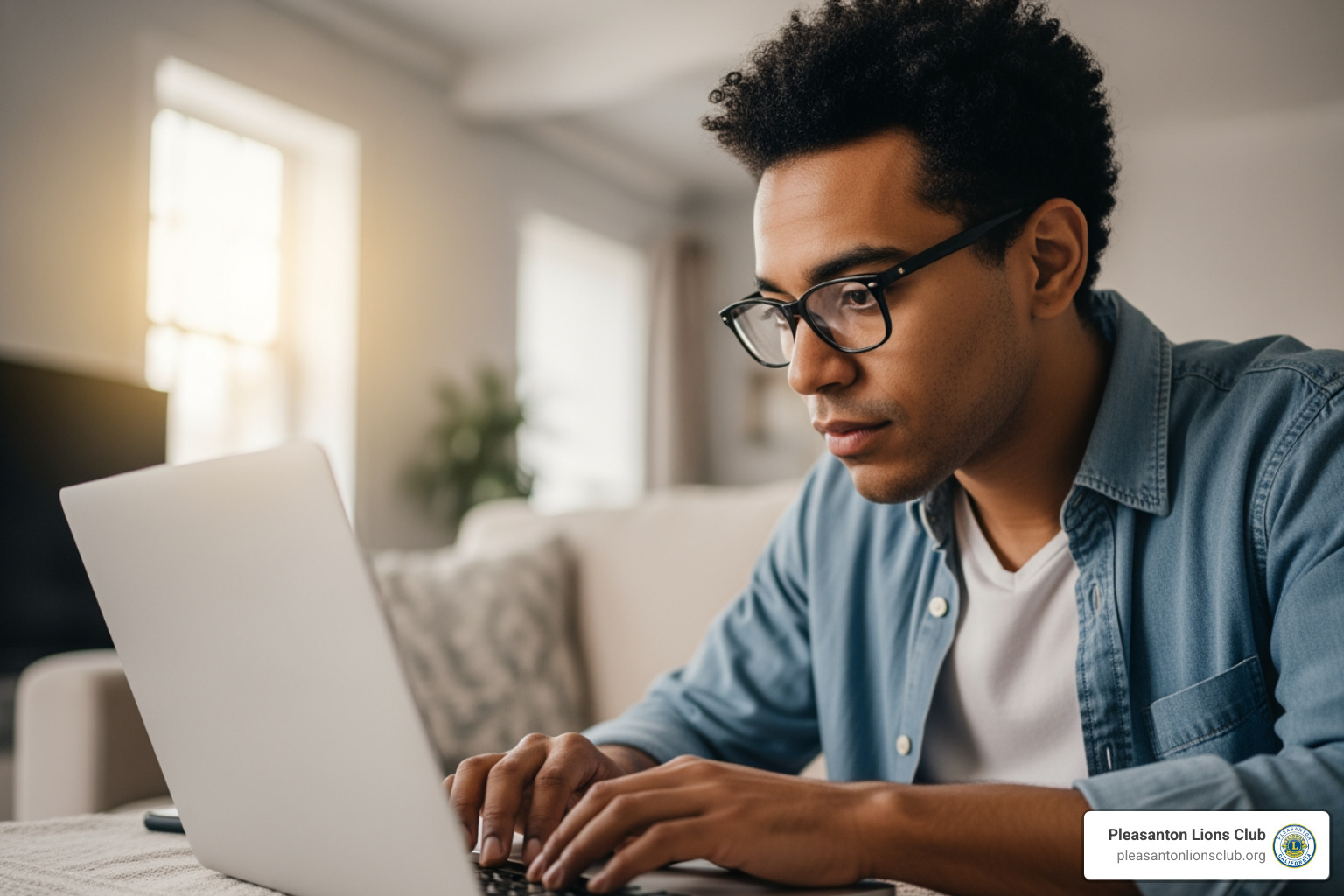 volunteer using a laptop for remote service - a volunteer organization volunteer using a laptop for remote service - a volunteer organization